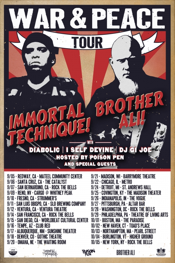 Brother Ali & Immortal Technique's "War & Peace" Tour Starts This Week
