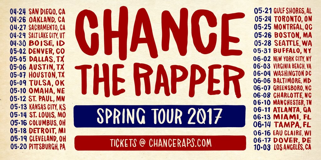 Chance The Rapper Announces US Spring Tour Dates